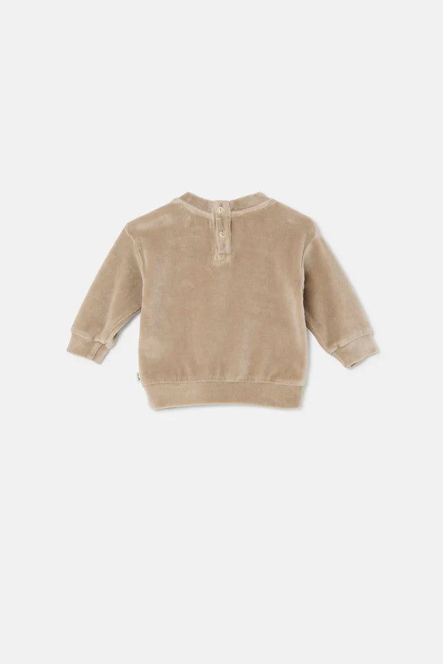 Velour Baby Sweatshirt - Beige - Crewneck Sweatshirt