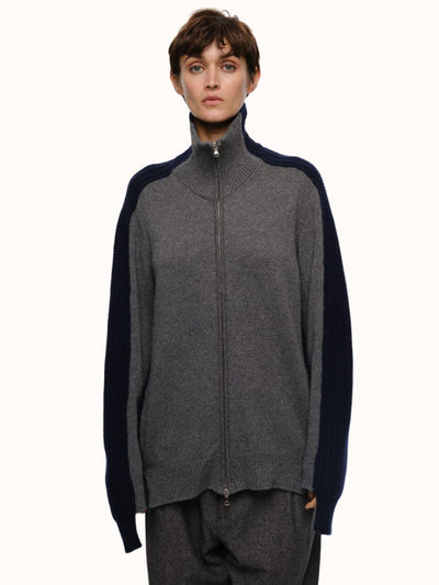 Dakota Zip Front Cardigan - Gray