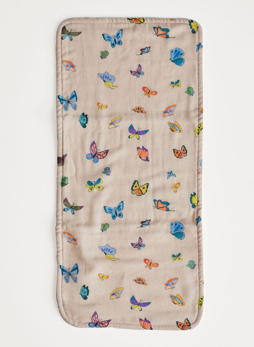 Burp Cloth - Blush Peach Madame Butterfly
