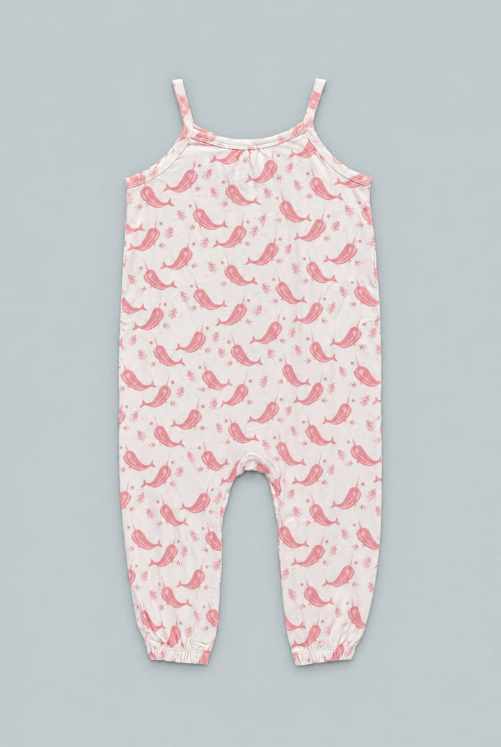 Tank Pant Romper - Narwhal Pink