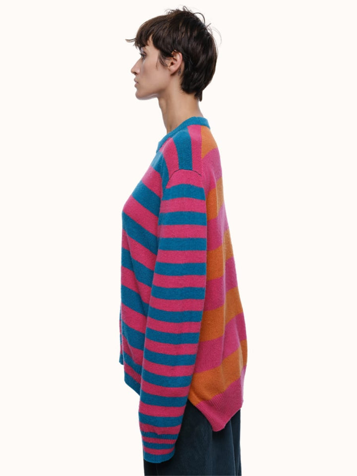 Jenn Striped Crewneck - Turquoise