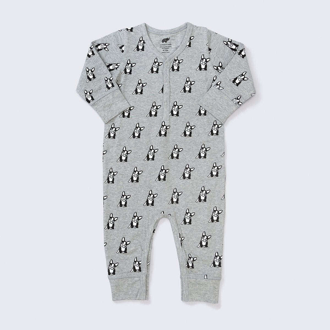 Out and About Romper - Top Dog On Grey