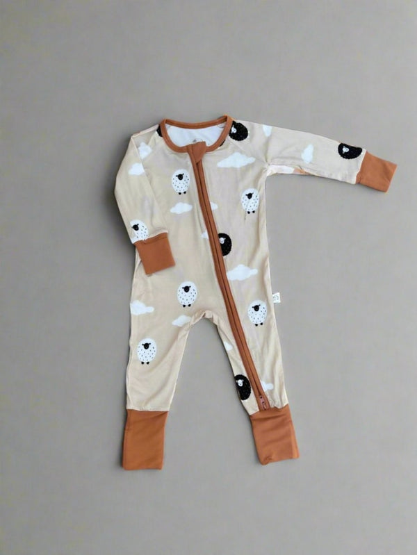 Bamboo Zip Romper - Sheep Dreams