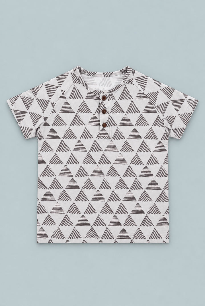 Raglan Henley Short Sleeve - Geo Triangle