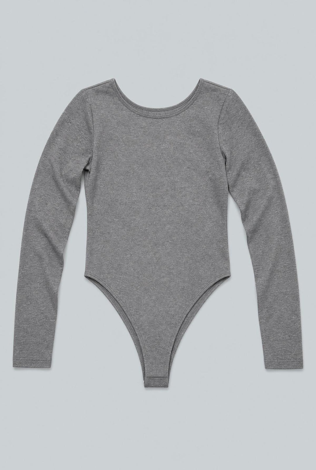 Open Back Long Sleeve Bodysuit - Charcoal
