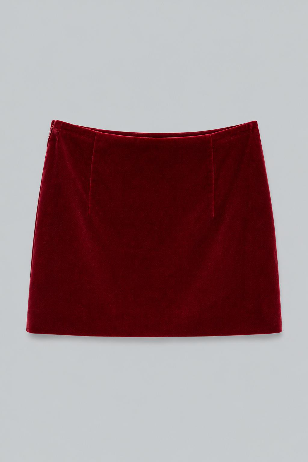 Velvet Vera Mini Skirt - Red