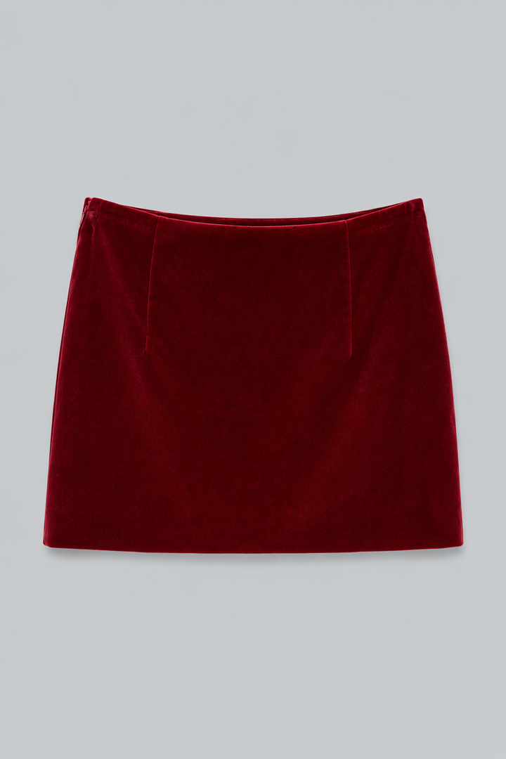 Velvet Vera Mini Skirt - Red