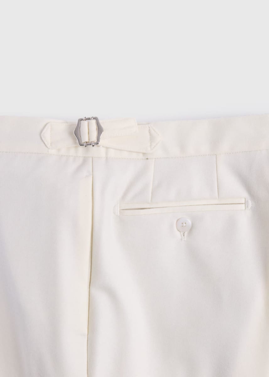 Wool Flannel Trouser - Cream