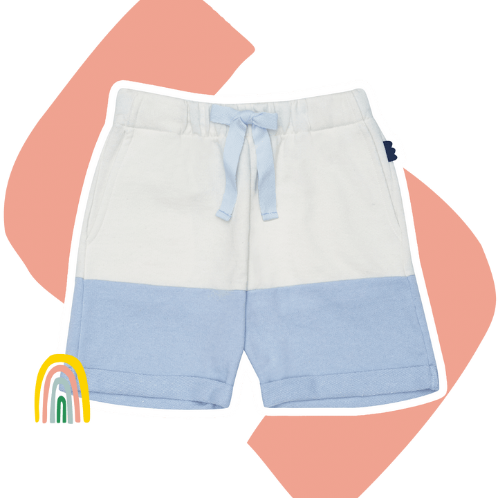 Bi-Color Shorts - Cobalt & Natural