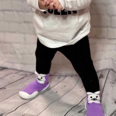 White Sole SlipKix™ - Llama