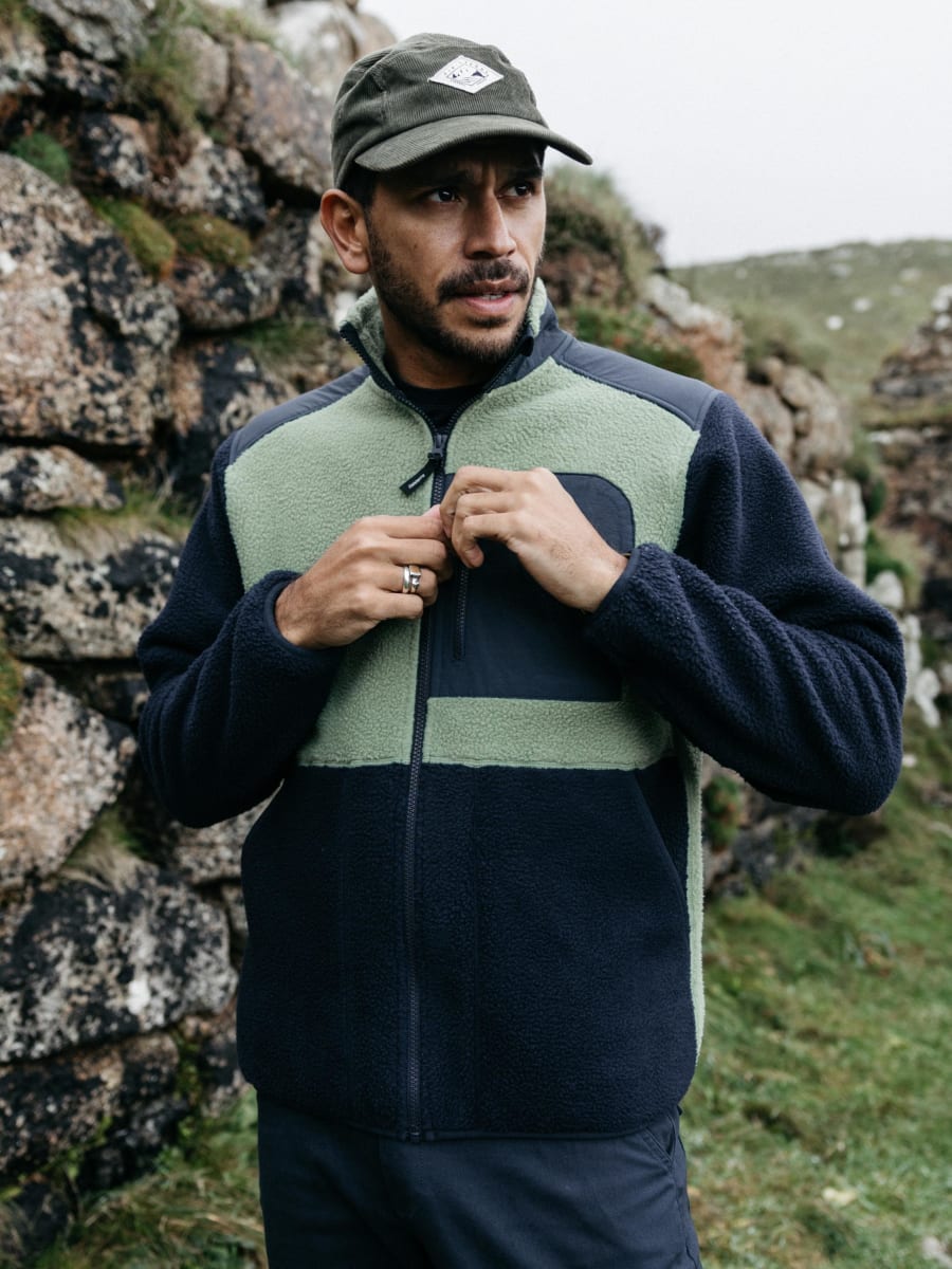 Men's Bolster Full Zip Fleece - Navy/Wild Sage