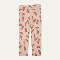 Watermelon Slices Linen Kid Pants - Misty Rose
