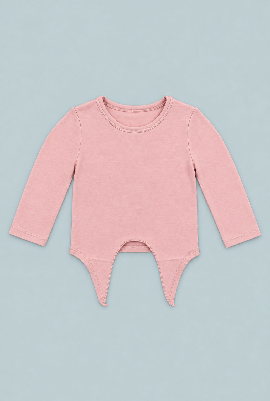 Long Sleeve Tie Top - Pink Suede