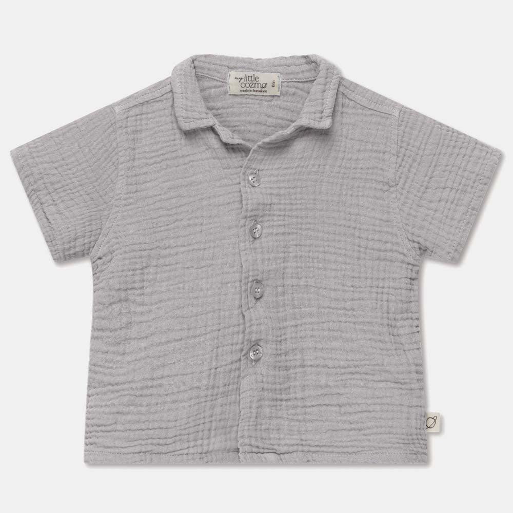 Gauze Camp Baby Shirt - Soft Grey