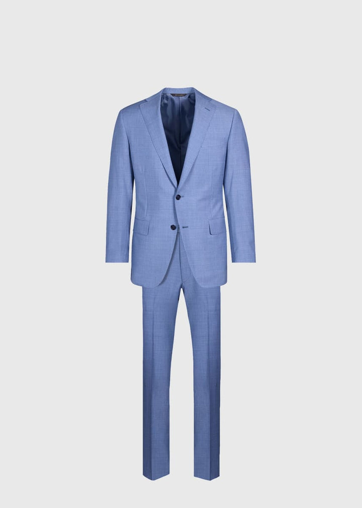 Mid Blue All Year Wool Suit - Mid Blue