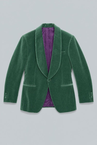 Velvet 1 Button Shawl Philip Jacket - Bottle Green