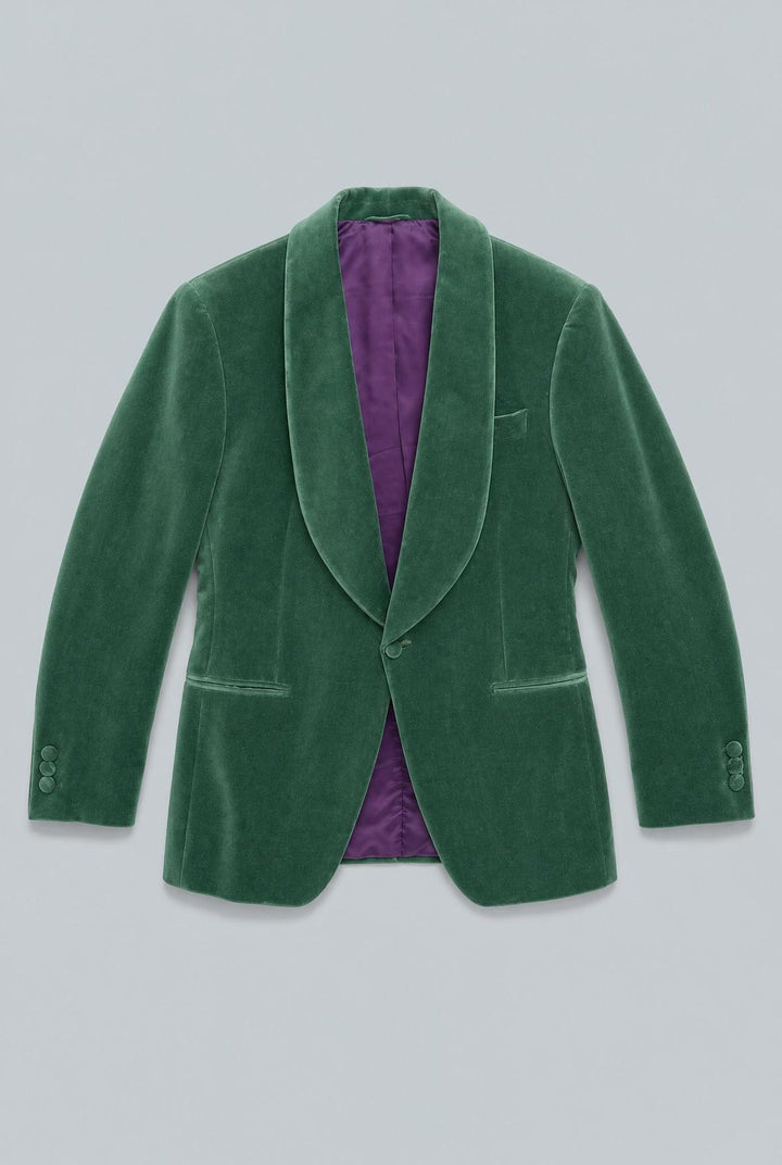 Velvet 1 Button Shawl Philip Jacket - Bottle Green