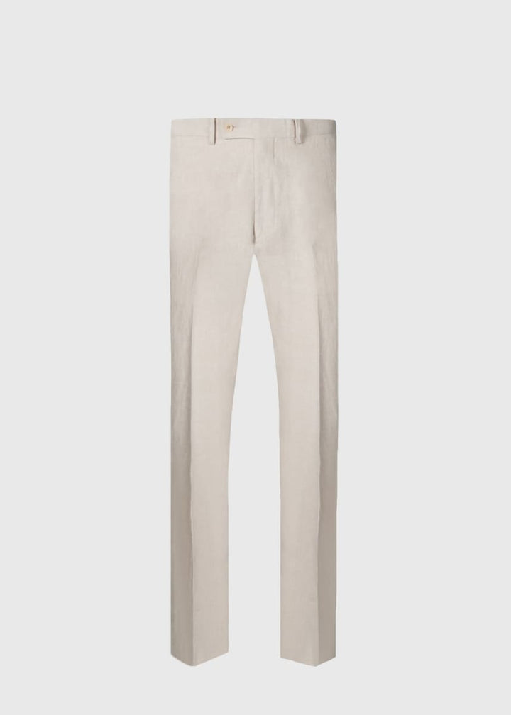 Soft Linen Canvas Dress Trouser - Tan