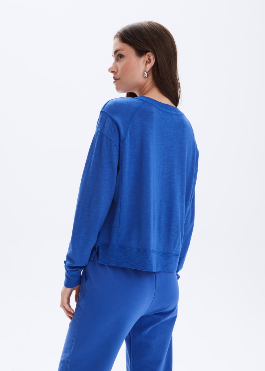 Betty Shoulder Seam Crewneck - Electric Blue