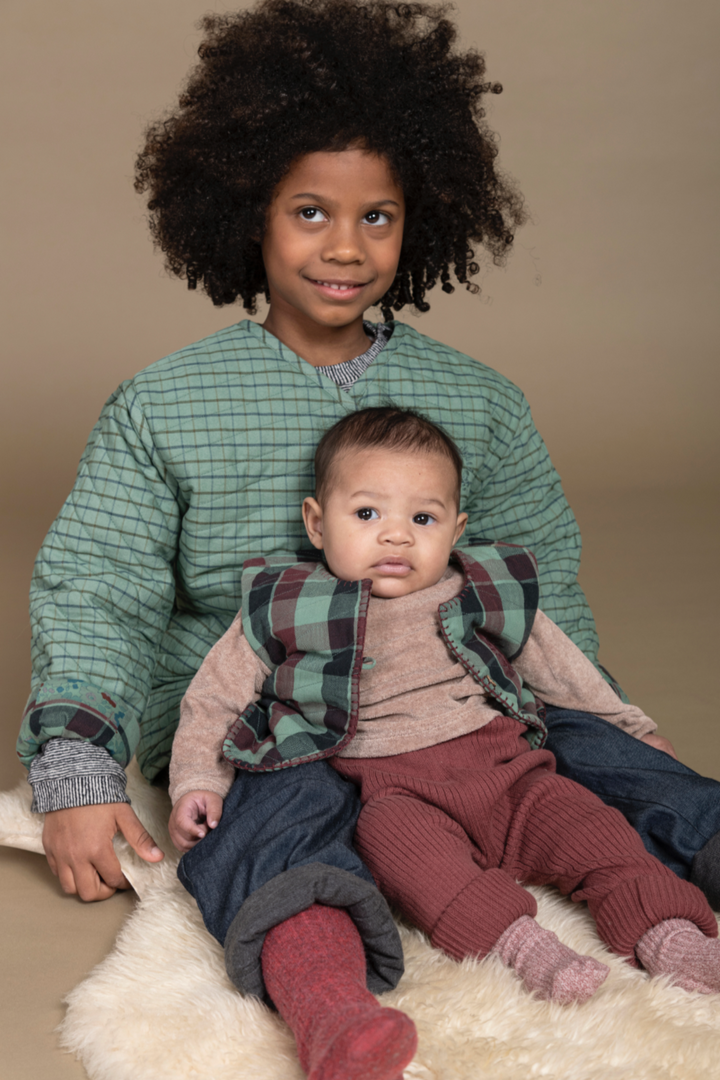 Reversible Baby Vest - Celadon Green