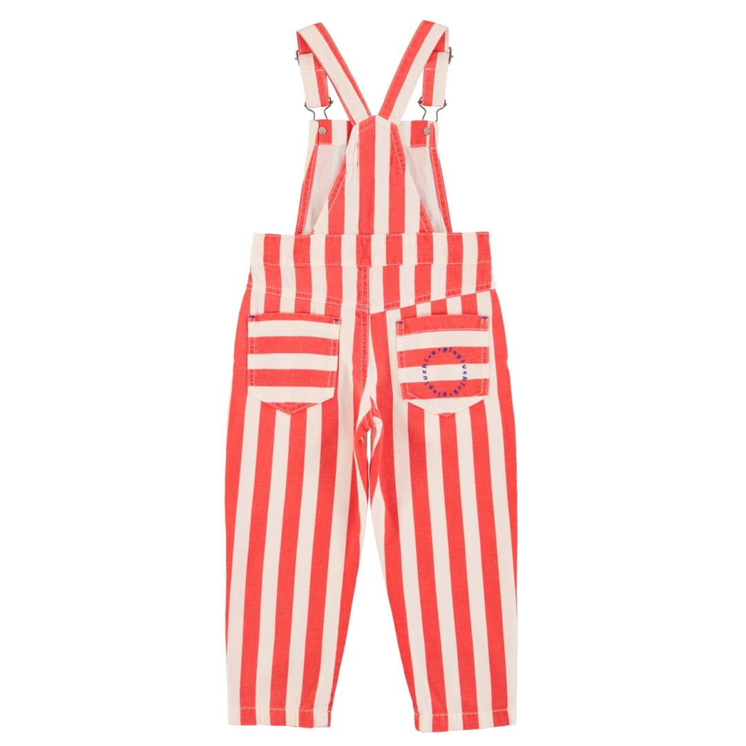 Dungarees - White & Red Stripes w/ "eighties" Print