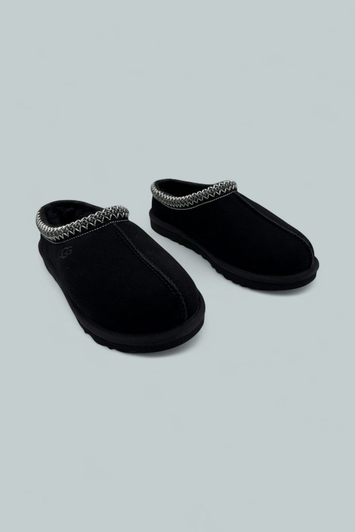 Men's Tasman II Suede & Shearling Slippers - Black