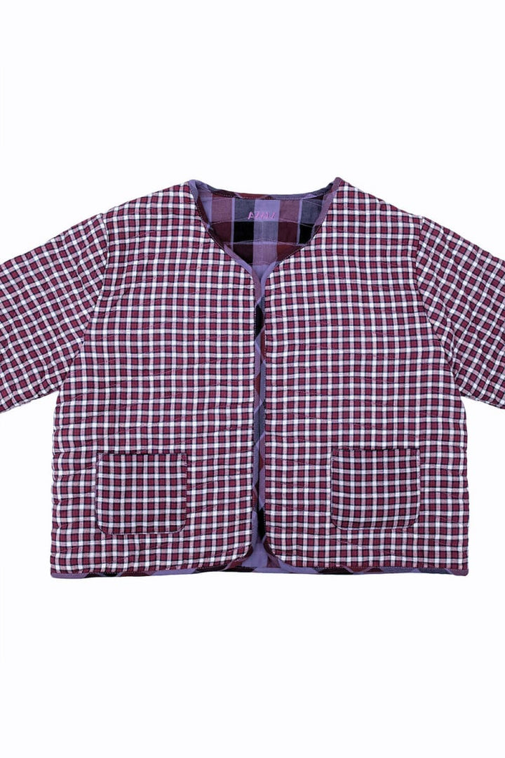 Purple Plaid Quilted Children's Jacket