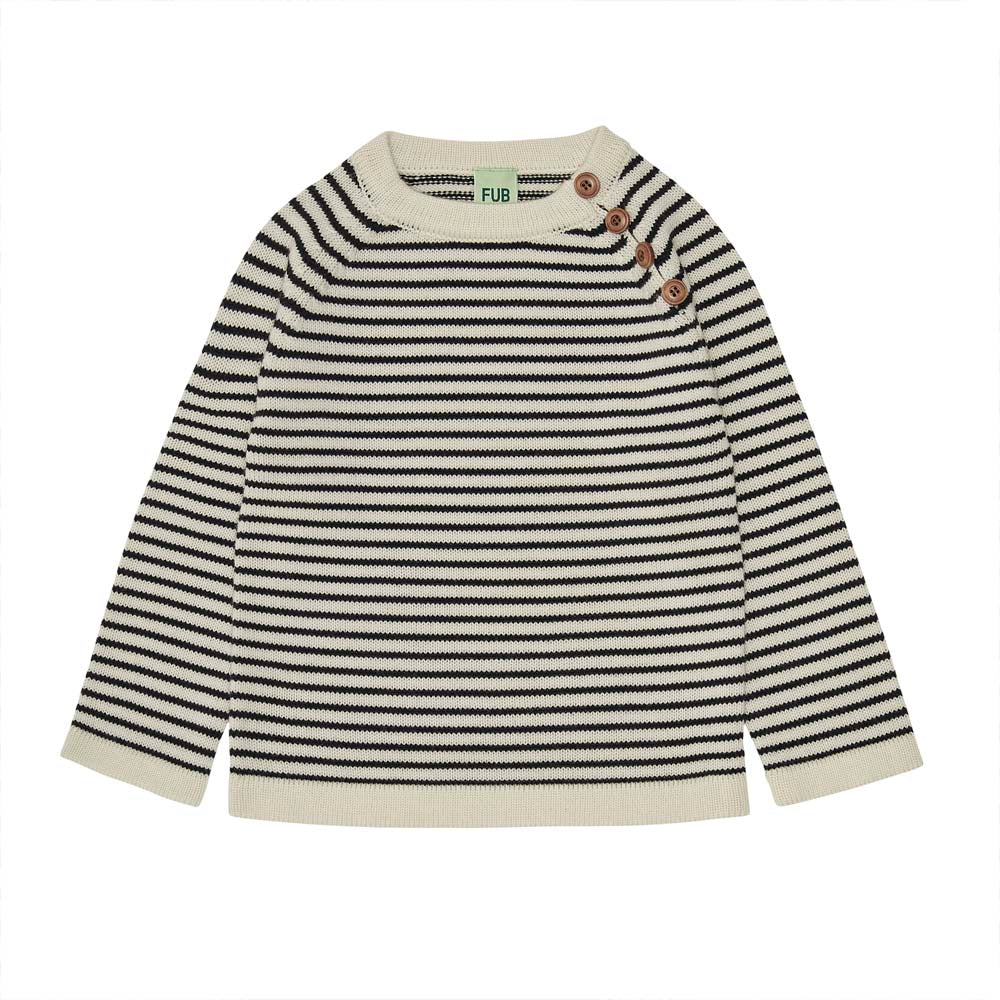 Striped Sweater - Ecru/Dark Navy