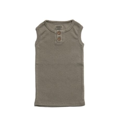 Organic Vintage Henley Tank - Moss Tanks Kid Wild 