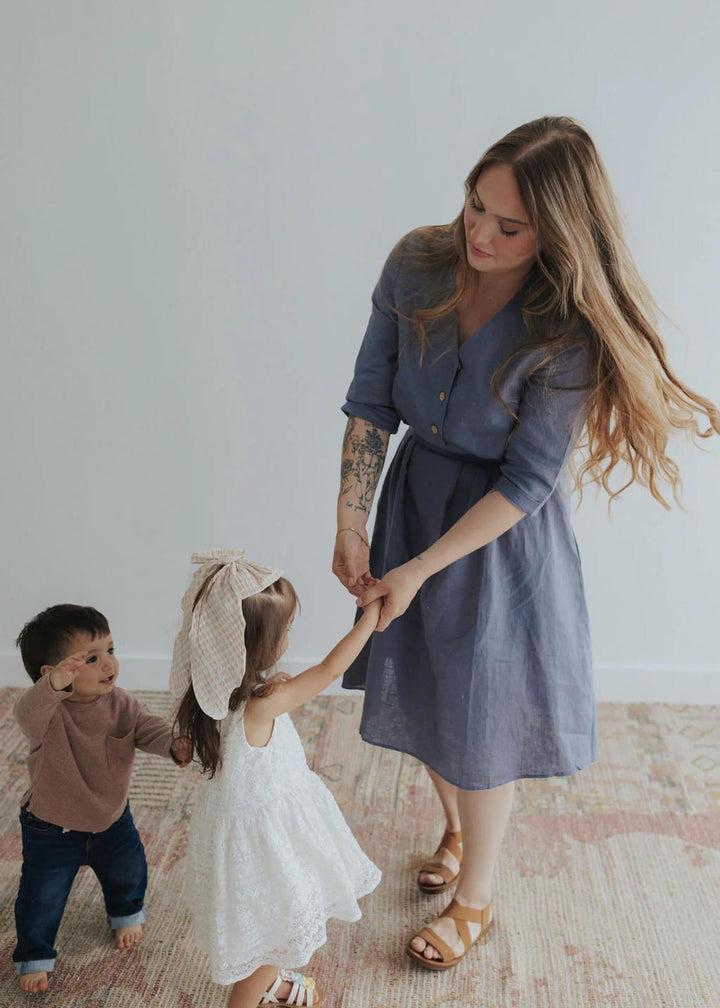 Faye Linen Dress - Blue Dusk