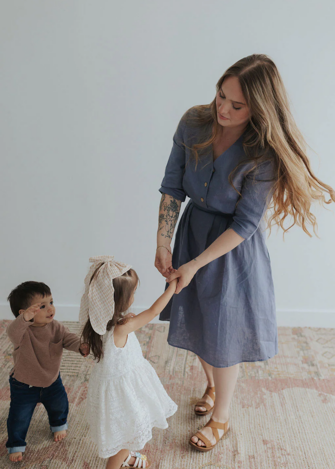 Faye Linen Dress - Blue Dusk