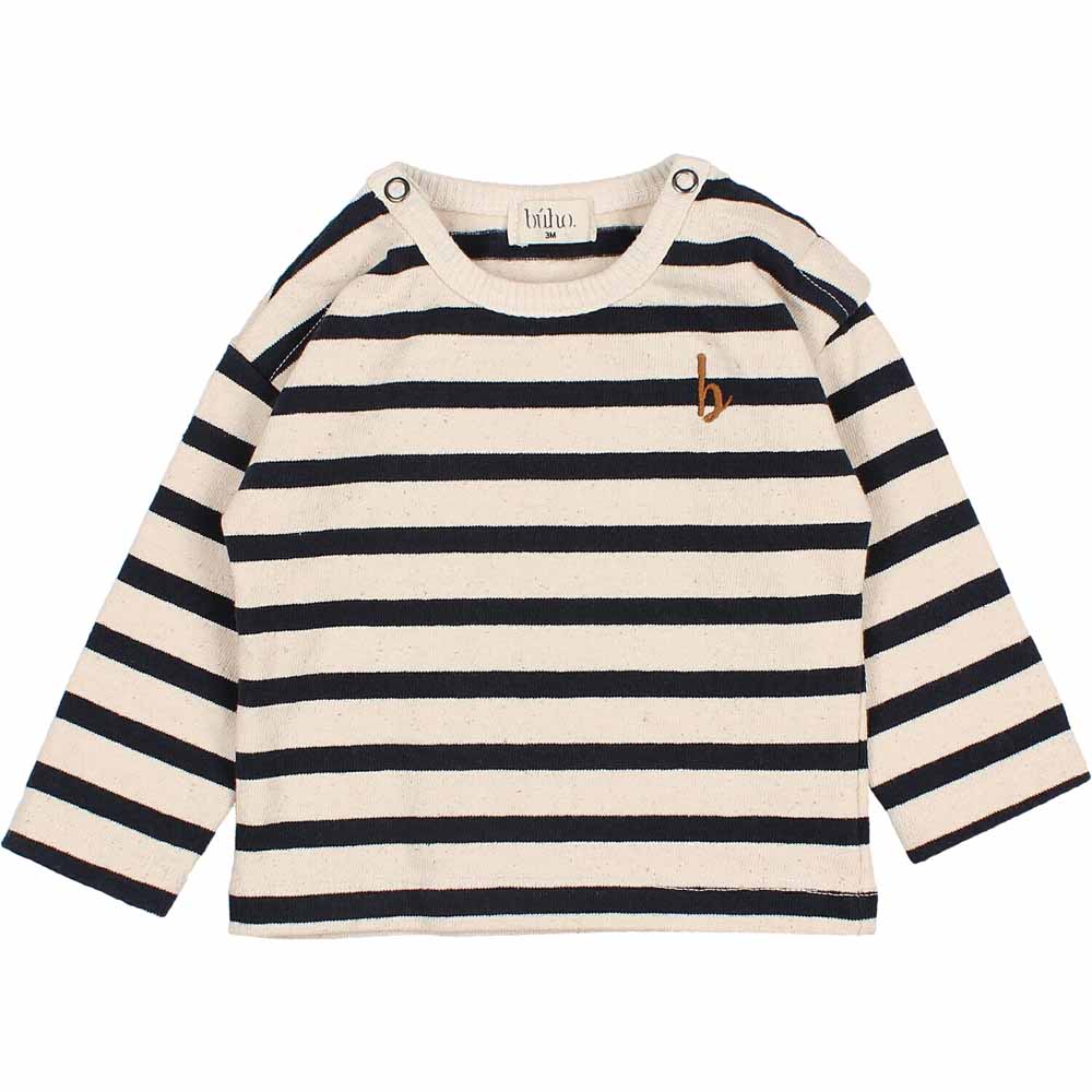 Baby Navy Stripes T-Shirt - Ecru
