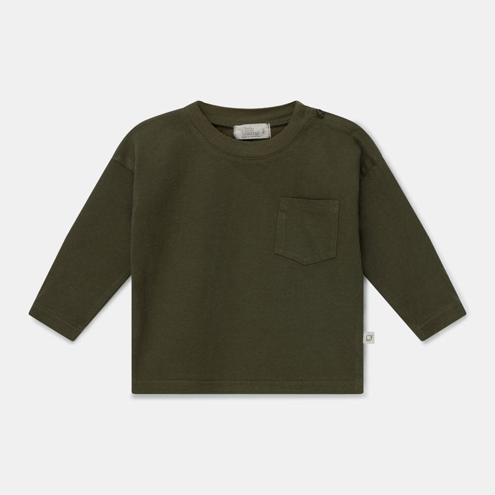 Organic Baby Basic T-Shirt - Khaki T-Shirts My Little Cozmo 