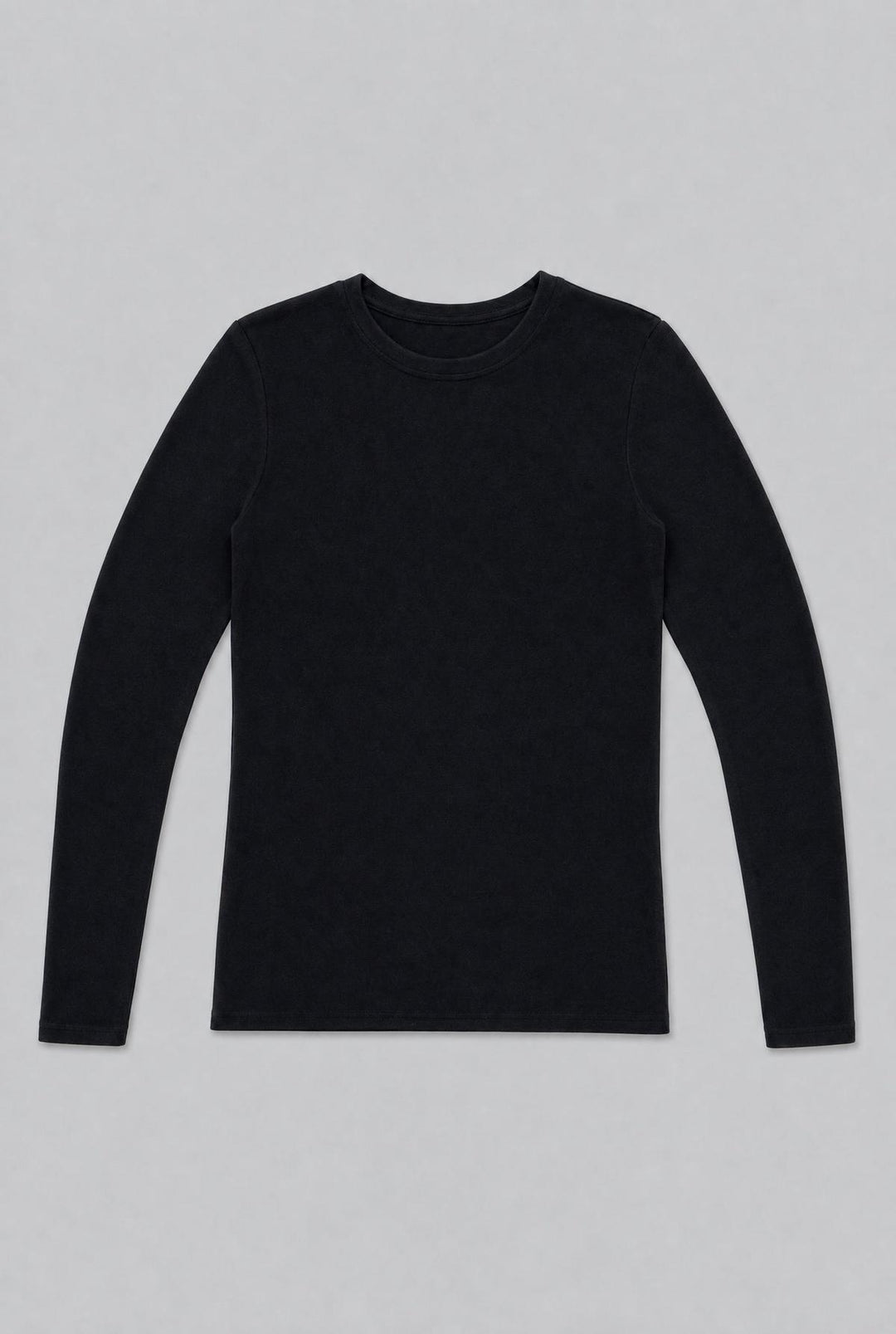 Long Sleeve Crew Neck Tee - Black