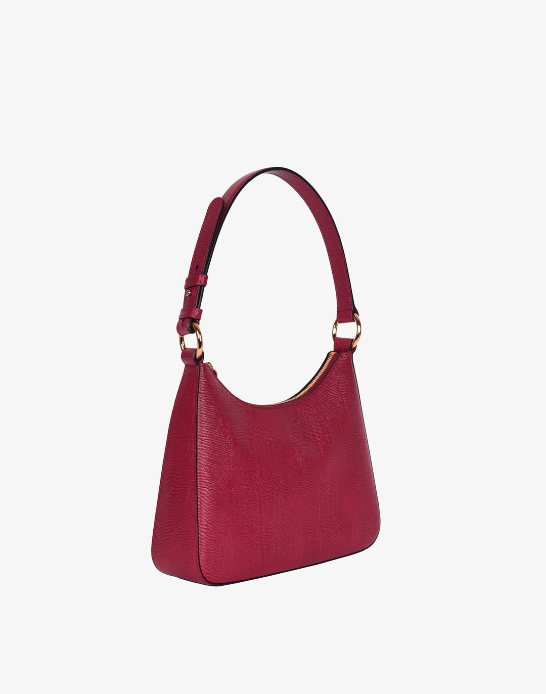 Luxe Medium Shoulder Bag - Cherry Red Lizzard