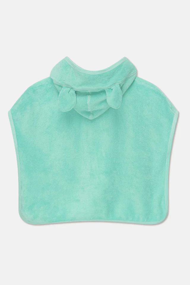Hooded baby poncho towel - Green swim