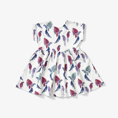 Scoop Back Dress - Parrot Parade