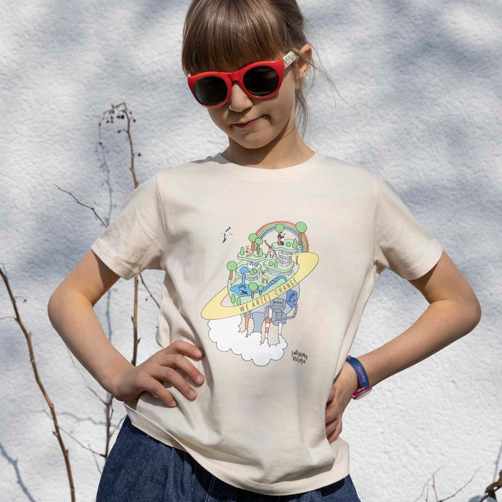 Graphic T Shirts For Boys And Girls Earth Day Print - Beige
