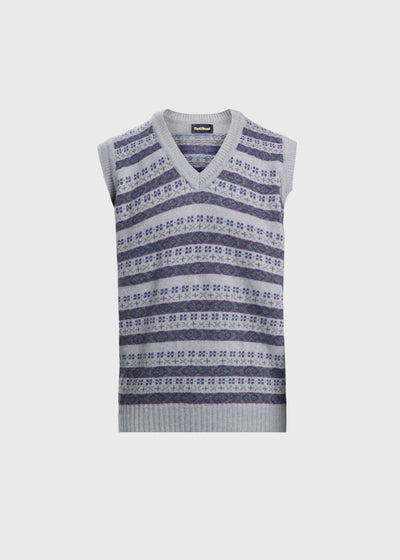 Fair Isle Sweater Vest - Lavender/Multi