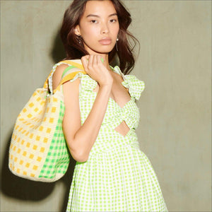 Bucket Bag - Green & Yellow Gingham