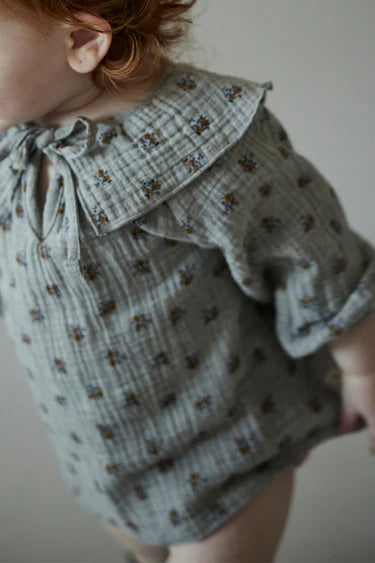 Organic liberty baby dress - Grey