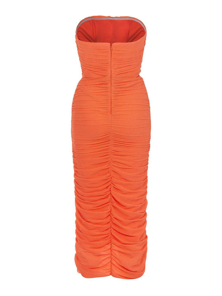 Sparkly Draped Dress - Salmon