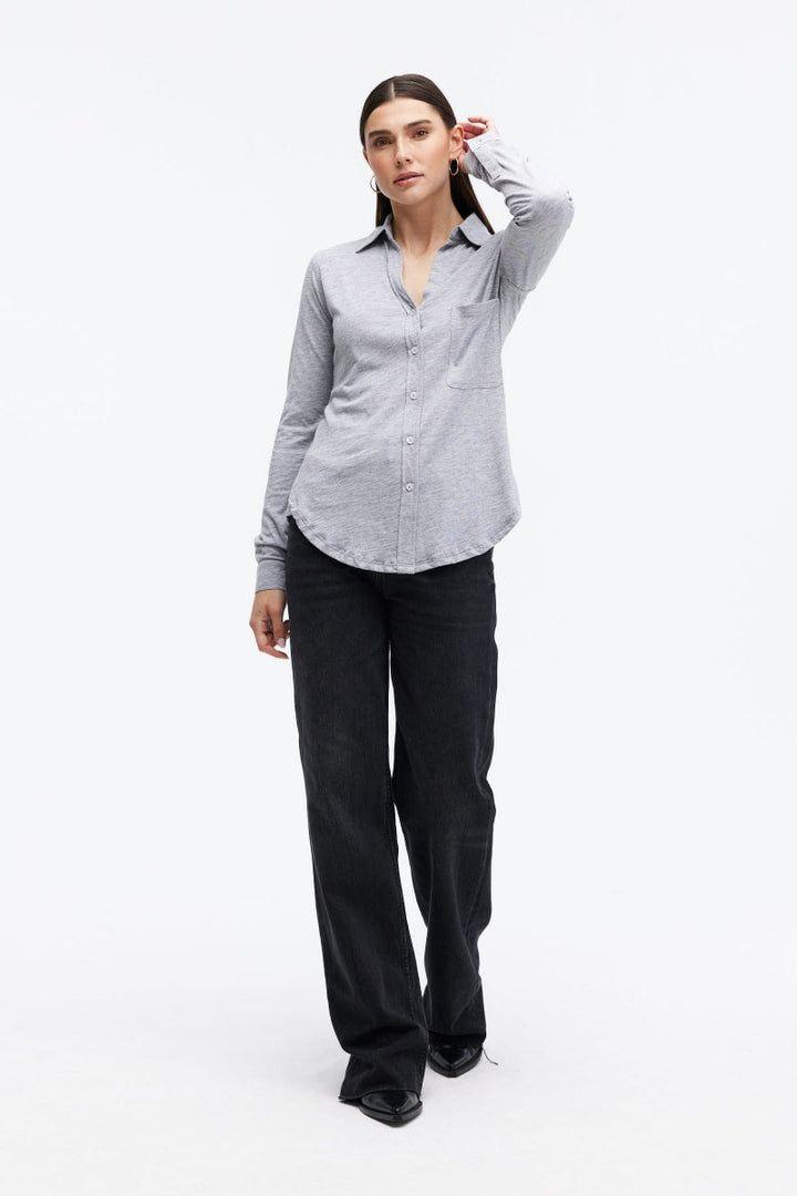Amrat Jersey Blouse - Heather Grey