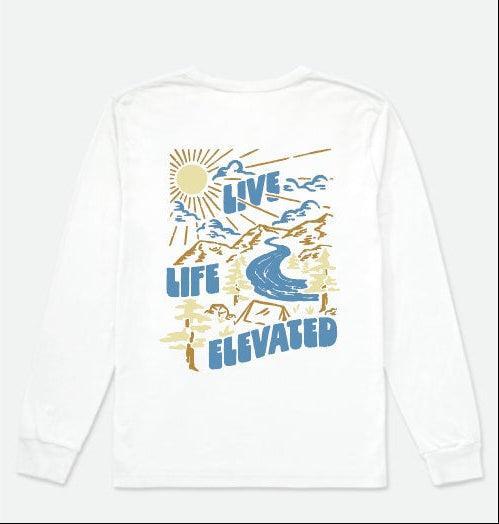 Rocky Mountains Live Life Long Sleeve Tee - White