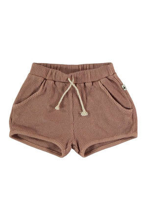 Organic Waffle Shorts - Terra Cotta