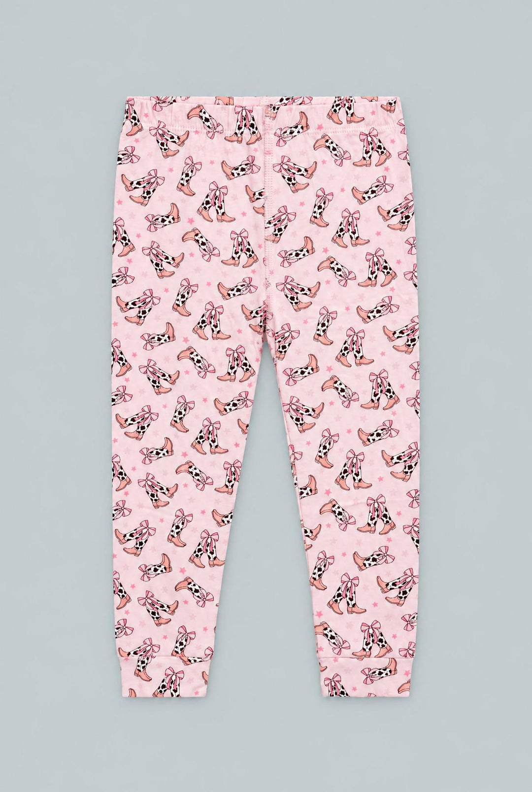 Bows Big Kid Pajama Set - Cowhide Boots