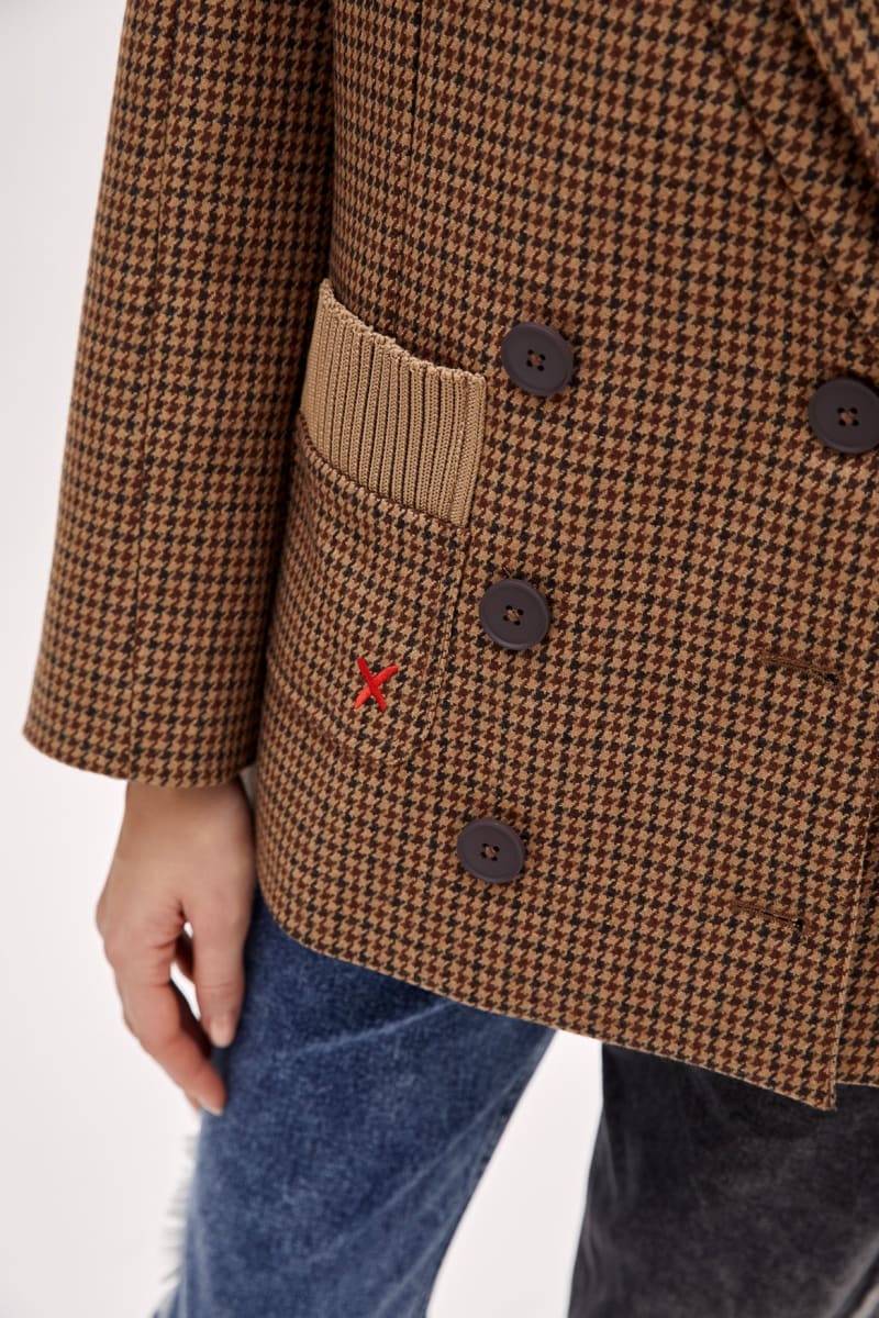 Cotton Big Shoulder Women Blazer Jacket