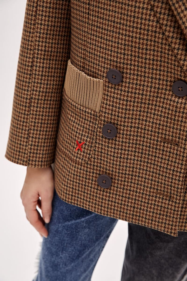 Cotton Big Shoulder Women Blazer Jacket