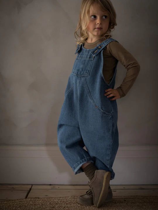 The Oversized Denim Dungaree - Light Denim One Pieces The Simple Folk 