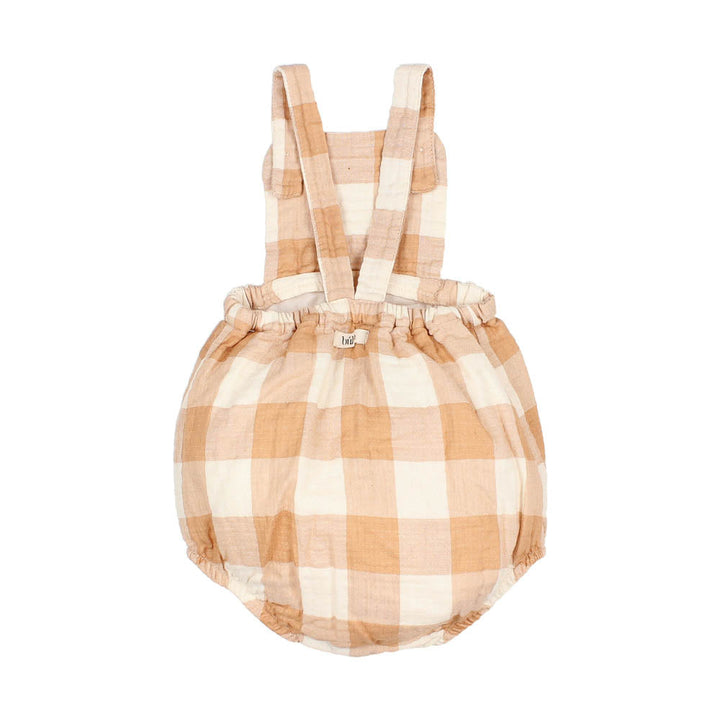 Baby Gingham Romper - Caramel